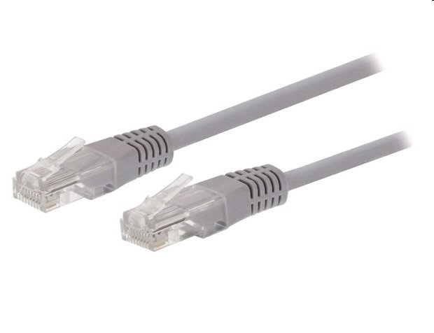 C-TECH patchcord Cat5e, UTP, sivý, 1m CB-PP5-1