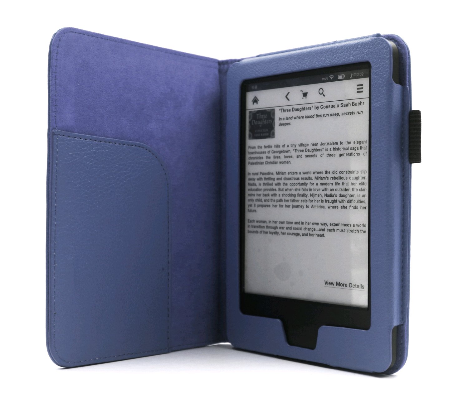 C-TECH pouzdro Kindle 6 Touch wake/sleep, modré AKC-08B