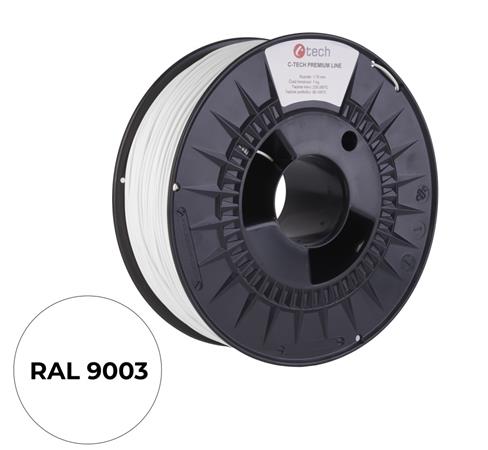 C-TECH tisková struna PREMIUM LINE ( filament ) , ABS, dopravní bílá, 1,75mm, 1kg 3DF-P-ABS1.75-9003