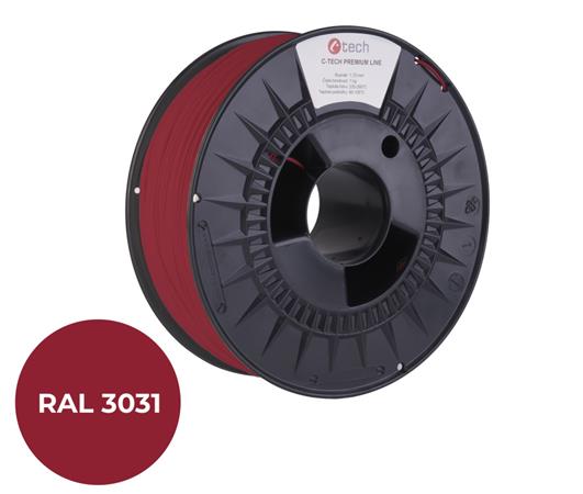 C-TECH tisková struna PREMIUM LINE ( filament ) , ABS, orientální červená, RAL3031, 1,75mm, 1kg 3DF-P-ABS1.75-3031