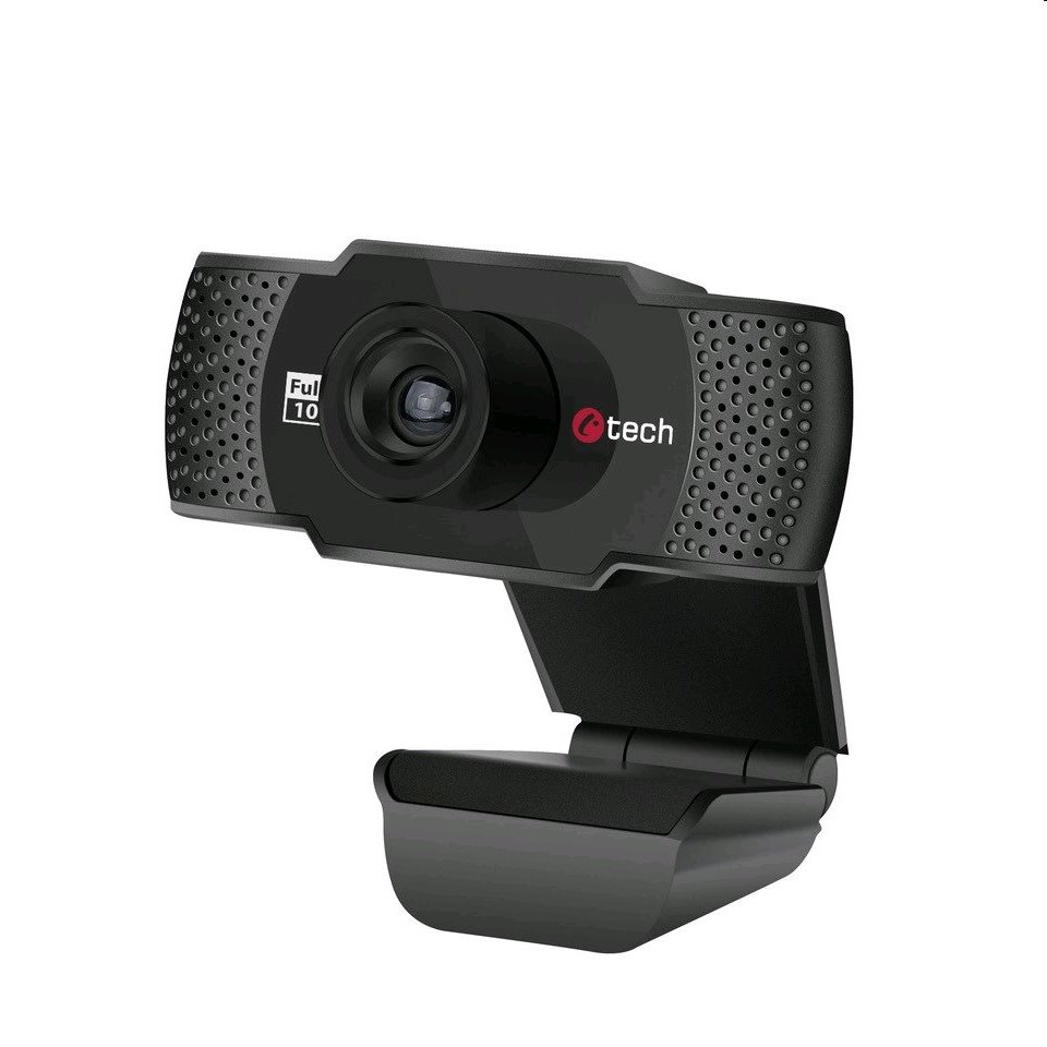 C-TECH webkamera CAM-11FHD/ Full HD 1080p/ MJPEG/YUY2/ mikrofon/ držák/ Plug and Play/ USB 2.0/ kabel 1,5m/ černá