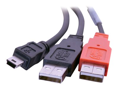 C2G 2m USB 2.0 One Mini-B Male toTwo A Male Y Cable - Kabel USB - mini-USB Type B (M) do USB, USB ( 81577