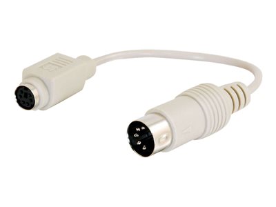 C2G - Adaptér klávesnice - DIN 5 pinů (M) do PS/2 (F) - 15 cm - lisovaný - béžová 81499