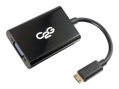 C2G HDMI Mini to VGA and Audio Adapter Converter Dongle - Nástroj pro převod videa - HDMI - VGA - č 80504