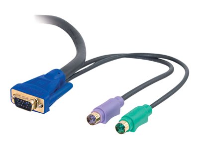 C2G Ultima 3-in-1 Universal - Kabel klávesnice / videa / myši (KVM) - PS/2, HD-15 (VGA) (M) do PS/2 81735