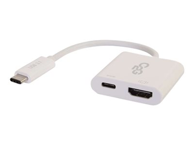 C2G USB C to HDMI Audio/Video Adapter w/ Power Delivery - USB Type C to HDMI White - Externí video 80493
