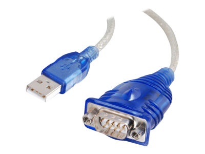 C2G USB to DB9 Serial Adapter Cable - Sériový adaptér - USB - RS-232 - modrá 81632