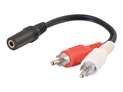 C2G Value Series Y-Cable - Audio adaptér - RCA (M) do stereo mini jack (F) - odstíněný - černá 80134