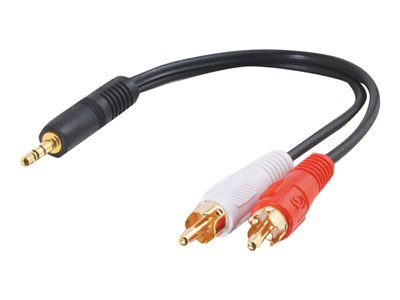 C2G Value Series Y-Cable - Audio adaptér - stereo mini jack (M) do RCA (M) - odstíněný - černá 80132