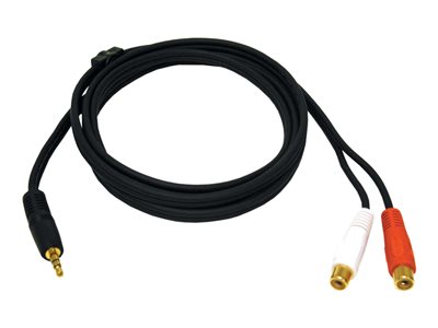 C2G Value Series Y-Cable - Audio kabel - RCA (F) do stereo mini jack (M) - 2 m - odstíněný - černá 80136