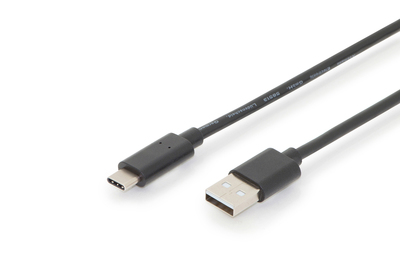 Cable USB 2.0 HighSpeed Type USB C/A M/M black 3m AK-300148-030-S