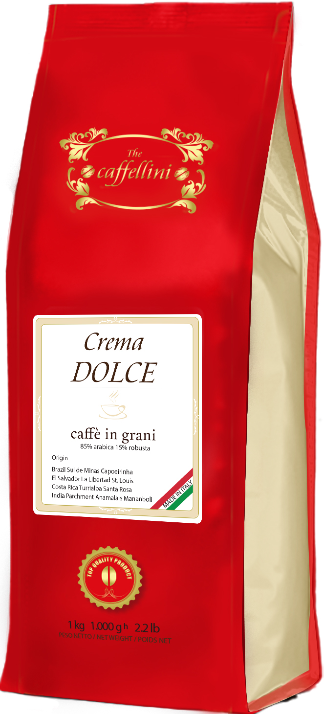 Caffellini Crema Dolce, 1kg zrnková, 85 % arabica, 15 % robusta KavaCAFCREMA