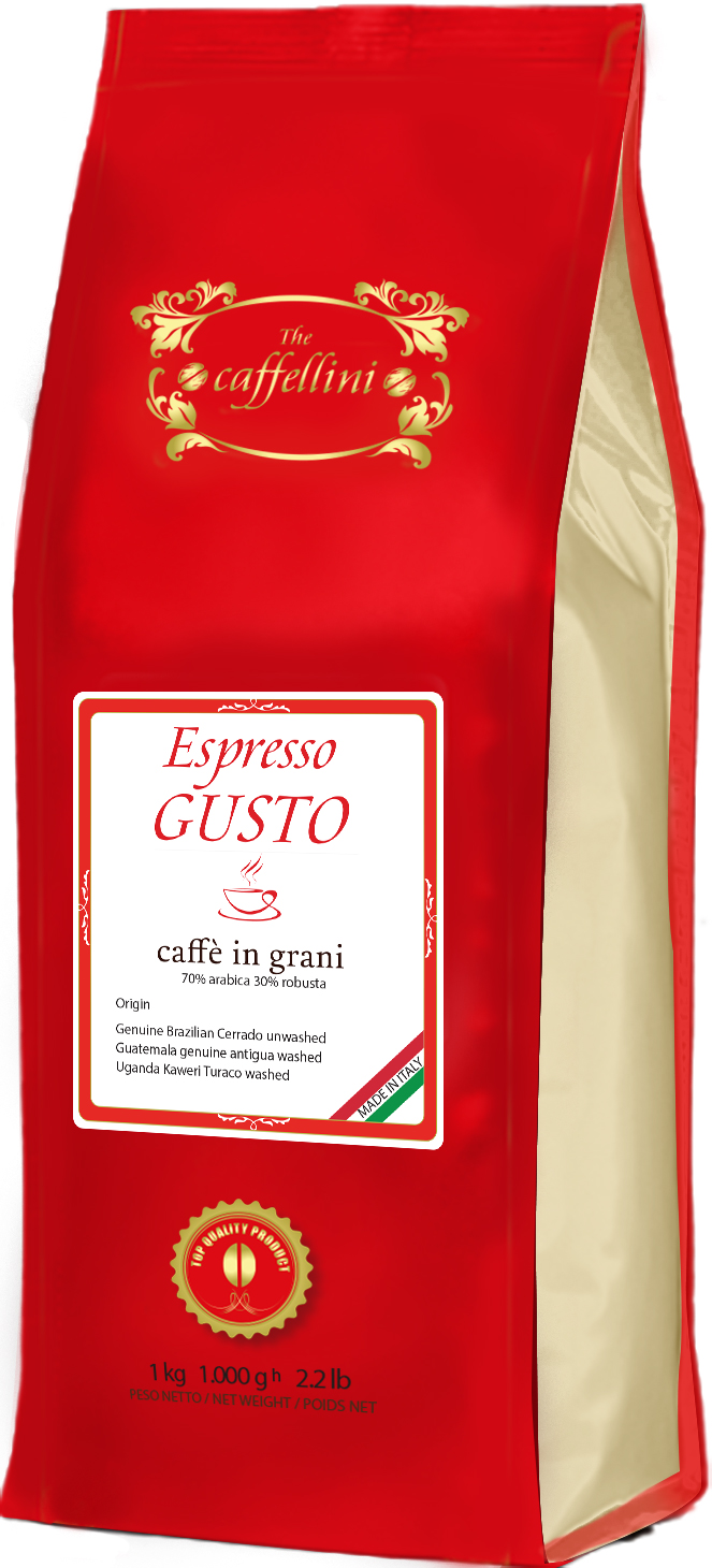 Caffellini Espresso Gusto, 1kg zrnková, 70 % arabica, 30 % robusta KavaCAFESPRES