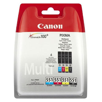Canon CLI-551 multipack (CMYK) + PP-201 fotopapier 50x, foto papier, výťažnosť 4x7ml typ lesklý, bi 6508B005
