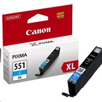 Canon CLI-551C XL - 11 ml - Vysoká výtěžnost - azurová - originál - inkoustový zásobník - pro PIXMA 6444B001