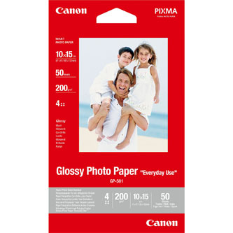 Canon Glossy Photo Paper, foto papier, lesklý, GP-501 typ biely, 10x15cm, 4x6", 210 g/m2, 50 k 0775B081
