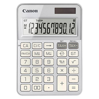 Canon kalkulačka KS-125KB-SL 6818C003, strieborná, stolová, dvanásťmiestna, automatické vypnutie