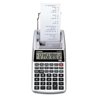 Canon kalkulačka P1-DTSC IIRMRS HWB, šedá, stolová s tlačou, dvanásťmiestna, výpočty daní, obchodné 2304C001