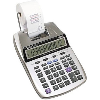 Canon kalkulačka P23-DTSC II EMEA HWB, šedá, stolová s tlačou, dvanásťmiestna, dvojfarevná tlač 2303C001