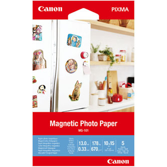 Canon Magnetic Photo Paper, foto papier, lesklý, biely, Canon PIXMA, 10x15cm, 4x6", 670 g/m2, 3634C002