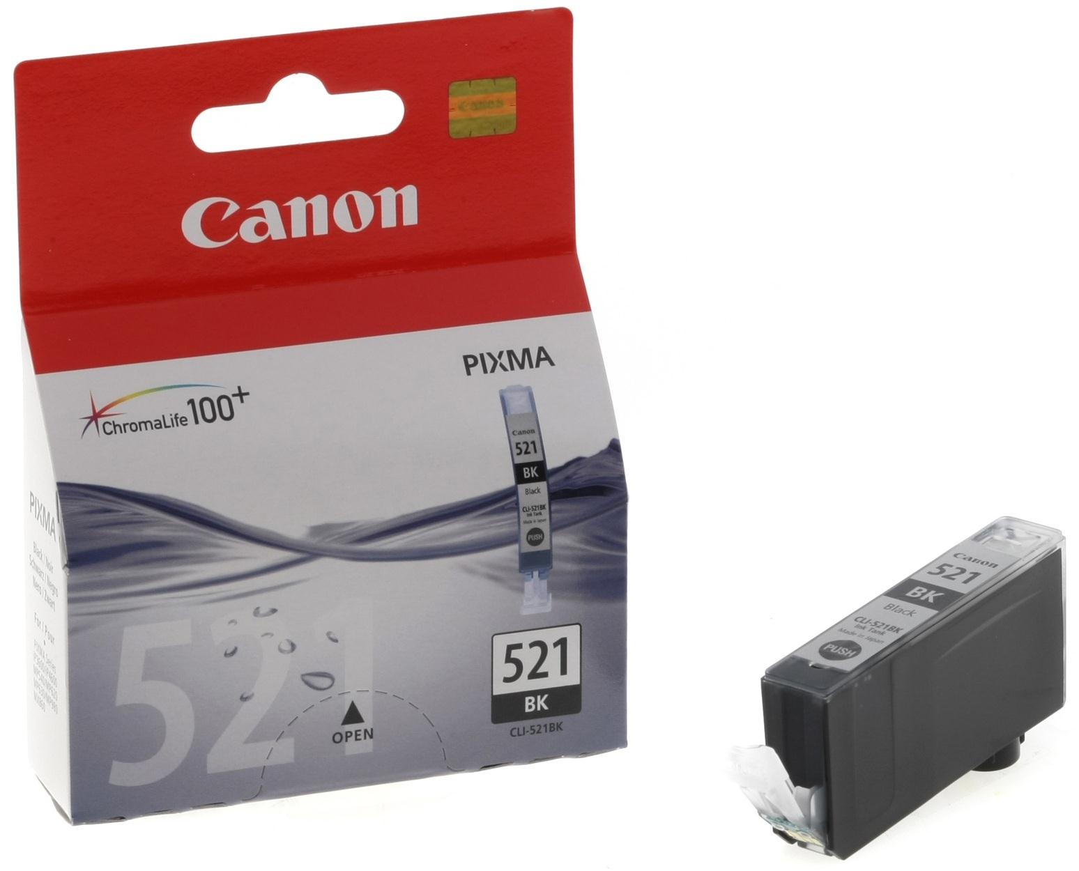 Canon originál ink CLI521BK, black, 665s, 9ml, 2933B008, 2933B005, blister s ochranou, Canon iP3600