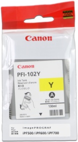 Canon PFI-102 Y - 130 ml - žluté barvivo - originál - inkoustový zásobník - pro imagePROGRAF iPF510 0898B001