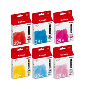 Canon PGI-29 CMY/PC/PM/R Multipack - žlutá, azurová, purpurová, červená, foto azurová, foto magenta 4873B005