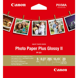 Canon Photo Paper Plus Glossy II, foto papier, lesklý, biely, 13x18cm, 5x7", 275 g/m2, 20 ks, 2311B060