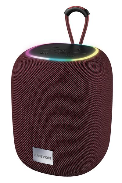 Canyon BSP-8, Bluetooth v5.2 prenosný reproduktor, USB-C, AUX, TF pam. karta, červený CNE-CBTSP8R