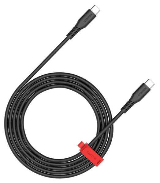 Canyon CC60SC20, 2 m kábel, USB-C / USB-C, PD 60 W, 480 Mbps, čierny CNS-CC60SC20B