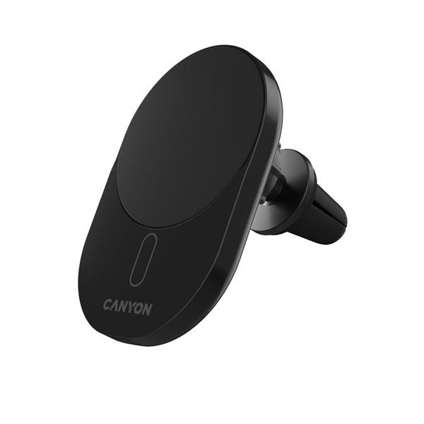 Canyon CCH-105, bezdrôtová autonabíjačka, magnetické uchytenie mobilu, 15W, 1x USB-C 20W. čierna CNS-CCH105B