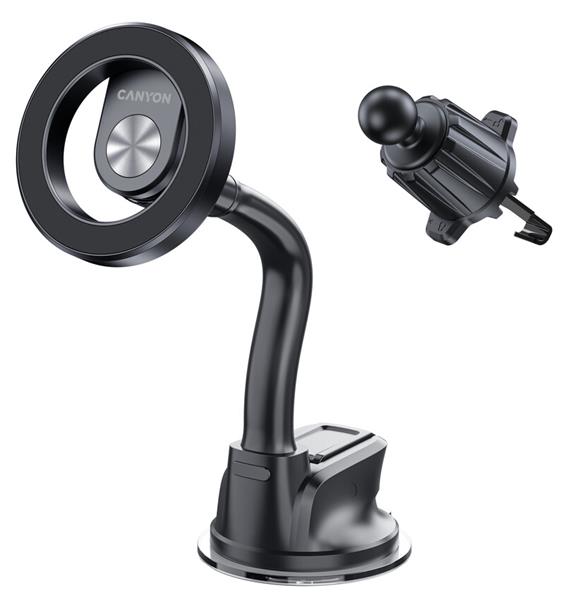 Canyon CH-12, univerzálny magnetický držiak pre smartfóny s flexibilným ramenom a hákom do ventilácie, 360° p CNS-CCHM12