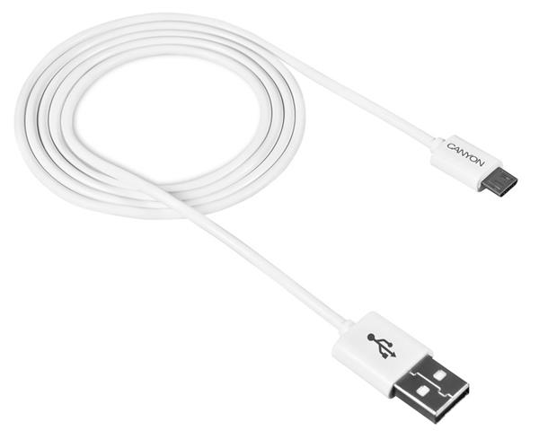 Canyon CNE-USBM1W, 1m kábel USB 2.0 / micro USB, biely