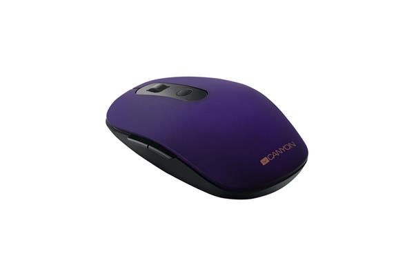 Canyon CNS-CMSW09V, 2v1 bezdrôtová optická myš Bluetooth / Wireless USB, 800/1000/1200/1500 DPI, 6 tlač, fialova