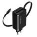 Canyon CNS-CURC65ACB, vysokorýchlostná univerzálna nabíjačka do steny s integrovaným 68 cm USB(C) káblom