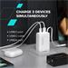 Canyon CNS-CURC65ACW, vysokorýchlostná univerzálna nabíjačka do steny s integrovaným 68 cm USB(C) káblom
