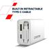 Canyon CNS-CURC65ACW, vysokorýchlostná univerzálna nabíjačka do steny s integrovaným 68 cm USB(C) káblom