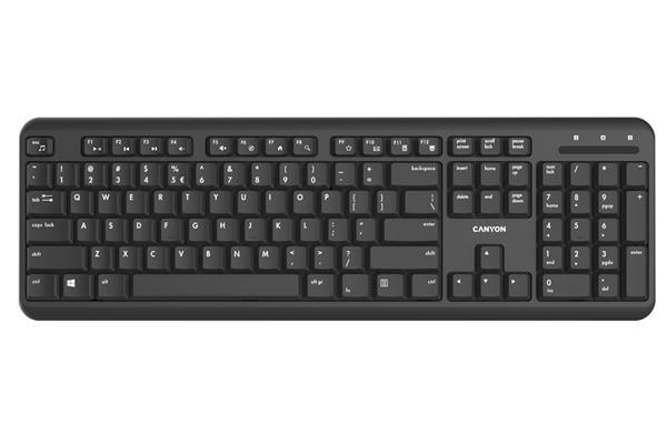 Canyon CNS-HKBW02-CS, štíhla bezdrôtová klávesnica 2.4GHz, USB nano receiver, 104/13 multimed. klávesov, SK/CZ