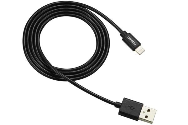 Canyon CNS-MFICAB01B, 1m kábel Lightning/USB, MFI schválený Apple, čierny