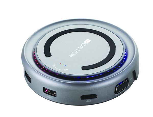 Canyon CNS-TDS07DG Multiport Docking Station, 6 portov, USB-C + USB3.0 + USB2.0 + microUSB + HDMI + VGA + bezdr. nab.