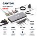 Canyon DS-12, Multiport Docking Station, 13 portov, 1xUSB-C 100W+3xUSB3.0+1xUSB 2.0+2xHDMI+1xVGA+1xRJ45+1xaudi CNS-TDS12