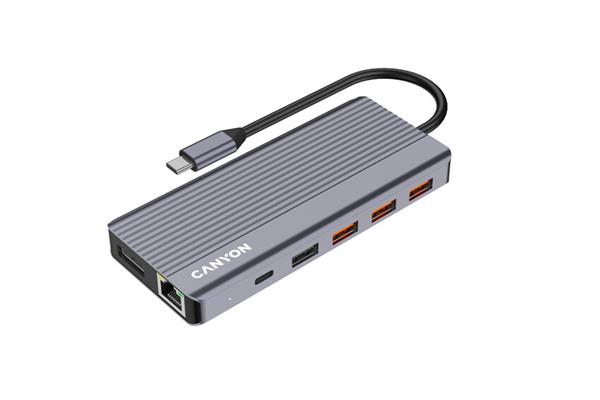 Canyon DS-16, Multiport Docking Station, 13 portov, 1xUSB-C 100W+3xUSB3.0+1xUSB2.0+2xHDMI+1xDisplay Port +1xRJ CNS-TDS16