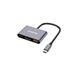 Canyon DS-4, USB-C HUB, 3 porty. 1xUSB-C, 1xUSB 3.2, 1xHDMI, 4K display support, 100W fast charging, 10Gbps CNS-TDS4