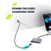 Canyon DS-4, USB-C HUB, 3 porty. 1xUSB-C, 1xUSB 3.2, 1xHDMI, 4K display support, 100W fast charging, 10Gbps CNS-TDS4