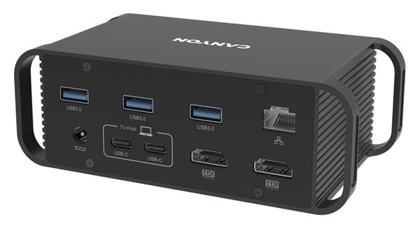 Canyon DS-95, Multiport Docking Station, USB-C vstup, 14 portov, podpora 2 monitorov, 4K, 100W CNS-HDS95ST