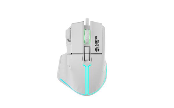 Canyon GM-636, Fortnax herná myš, drôtová, optická, 20.000dpi, odozva 1ms, 9 progr. tlač, 6 režimov RGB pod CND-SGM636W