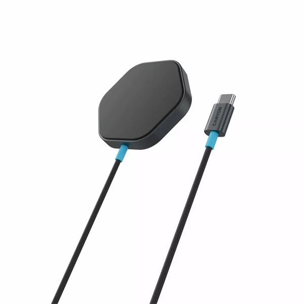 Canyon Hexagon 110, magnetická bezdrôtová nabíjačka, výkon 15W, čierna CNS-WCS110