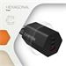 Canyon Hexagon 65, vysokorýchlostná univerzálna nabíjačka do steny, 2x USB-C 65W PD, 1x USB-A 18W, čierna CND-CHAHEX65B