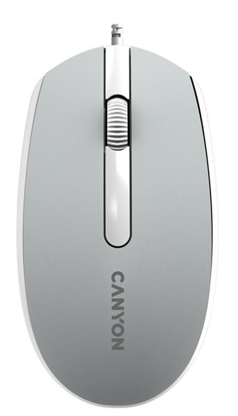 Canyon M-10, symetrická optická myš s efektom hladkého posuvu, USB, 1.000 dpi, 3 tlač, tmavo-šedá CNE-CMS10DG