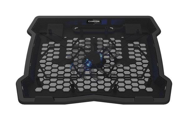Canyon NS-02, chladiaci podstavec s ventilátorom pre notebook 10´´ - 15.6", LED podsvietenie, čierny CNE-HNS02